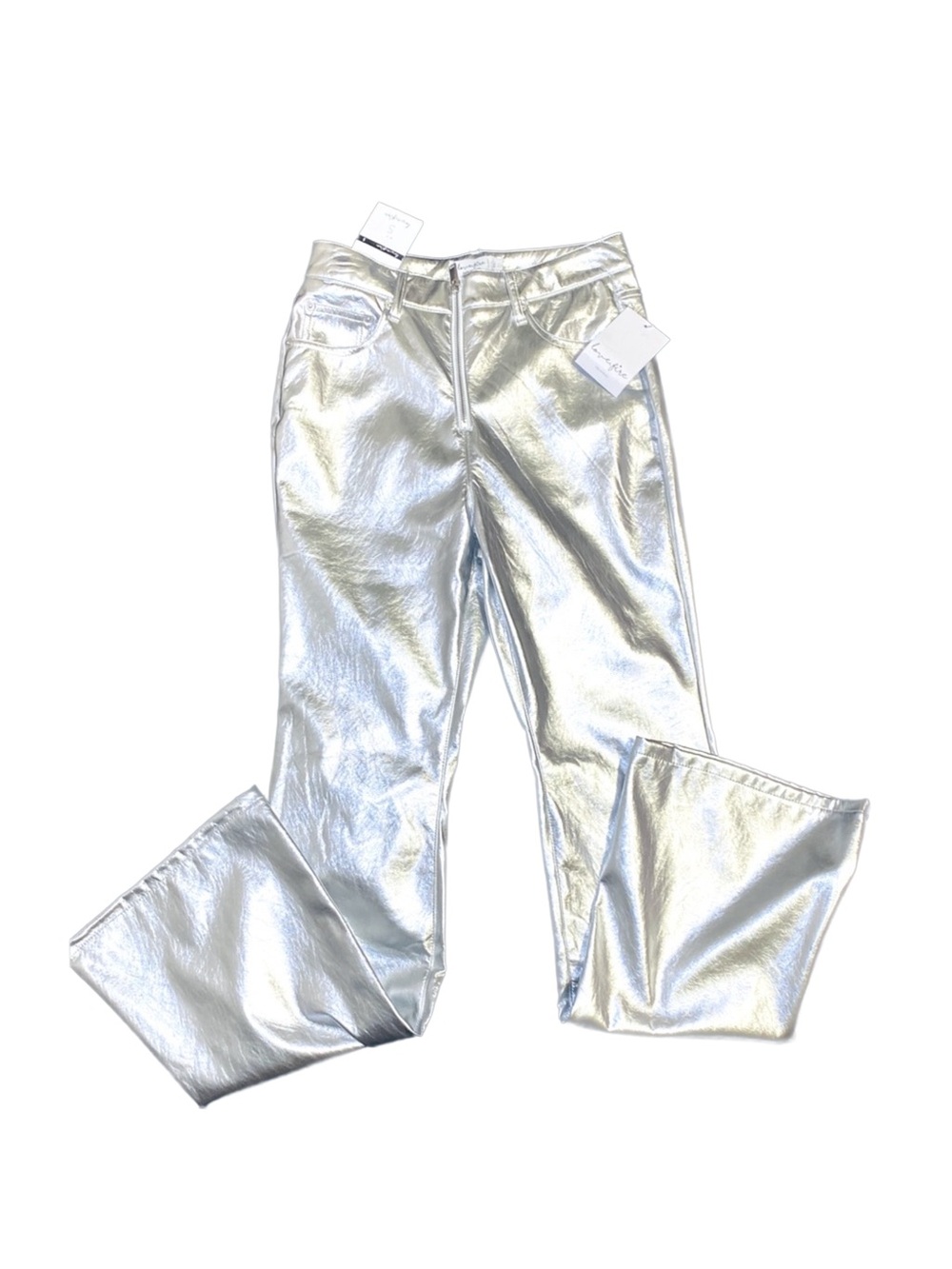 Love Fire Silver Metallic Pants, 5
